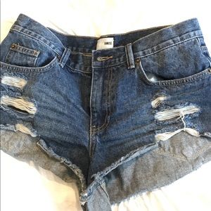 amuse society cutoff denim shorts